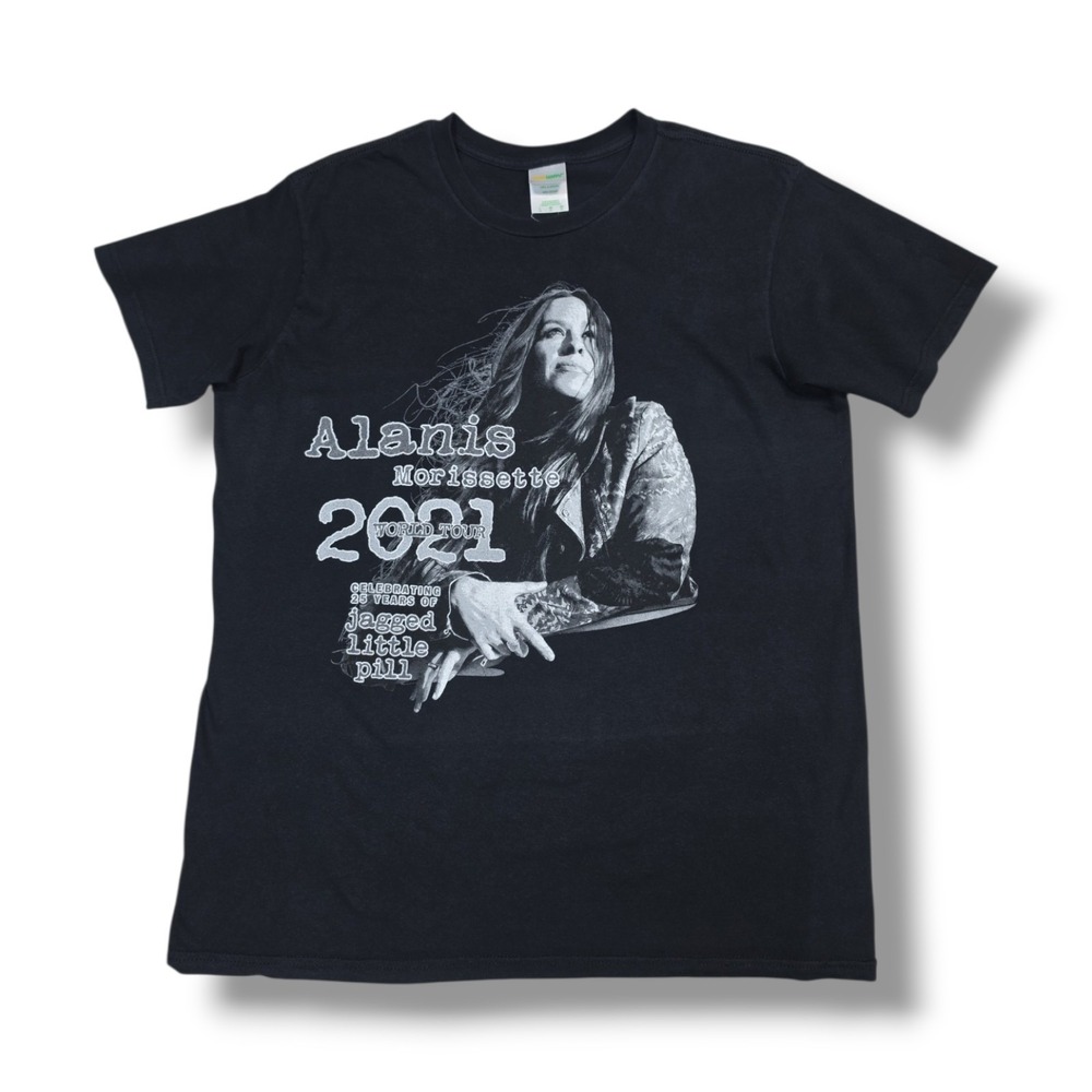 Alanis Morissette 2021 World Tour With Garbage & Cat Power Black T-Shirt Men's L